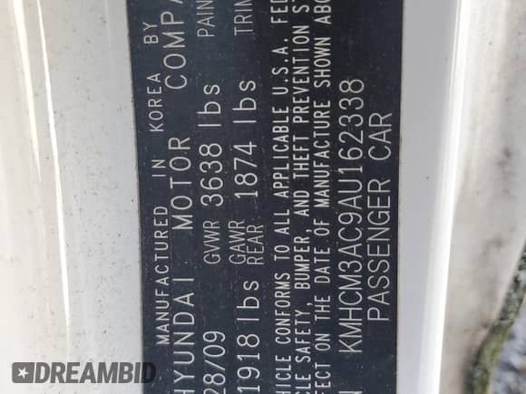 2010 Hyundai Accent GS z VIN KMHCM3AC9AU162338, wystawiony jako Copart lot #76291294 z przebiegiem 116 700 mil mil oraz Czysty tytuł • Clean title. Historia ofert i sprzedaży dostępna na DreamBid. Obrazek 12.