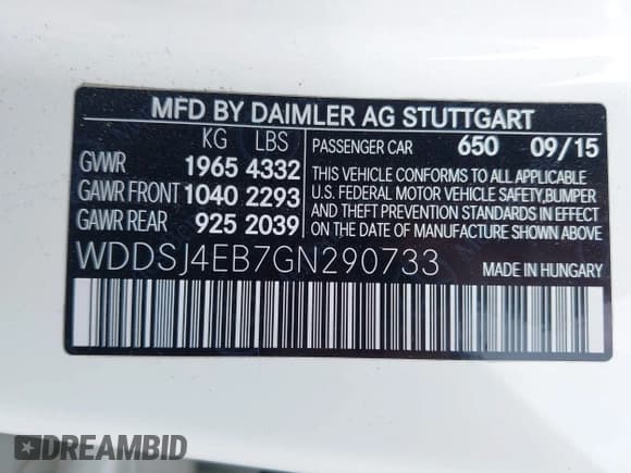 ✅ 2016 Mercedes-Benz CLA 250 • VIN: WDDSJ4EB7GN290733 • Lot: 43250560. Wystawiony na IAAI z przebiegiem 89 425 mil. Bezpłatny archiwum sprzedaży aukcyjnych z USA i szczegółowy raport historii pojazdu na DreamBid. Zdjęcie 9.