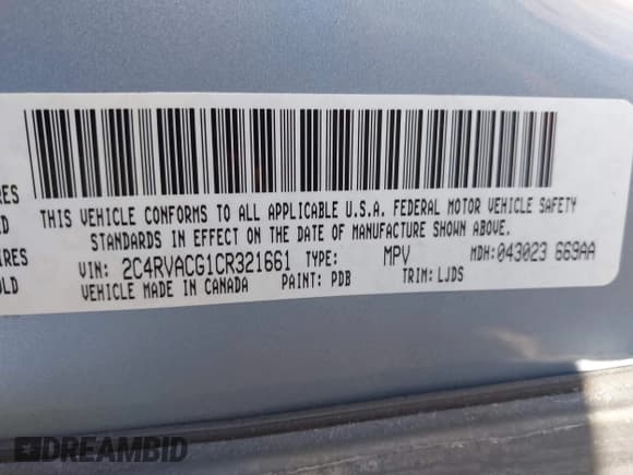 ✅ 2012 Volkswagen Routan SEL • VIN: 2C4RVACG1CR321661 • Лот: 43073347. Опубликован ранее на IAAI с пробегом 171 828 миль. Бесплатный доступ к архиву аукционных продаж из США и подробный отчёт об истории автомобиля на DreamBid. Изображение 9.