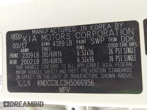 ✅ 2017 Kia Niro EX • VIN: KNDCC3LC3H5066956 • Лот: 43755397. Опубликован ранее на IAAI с пробегом 74 386 миль. Бесплатный доступ к архиву аукционных продаж из США и подробный отчёт об истории автомобиля на DreamBid. Изображение 9.