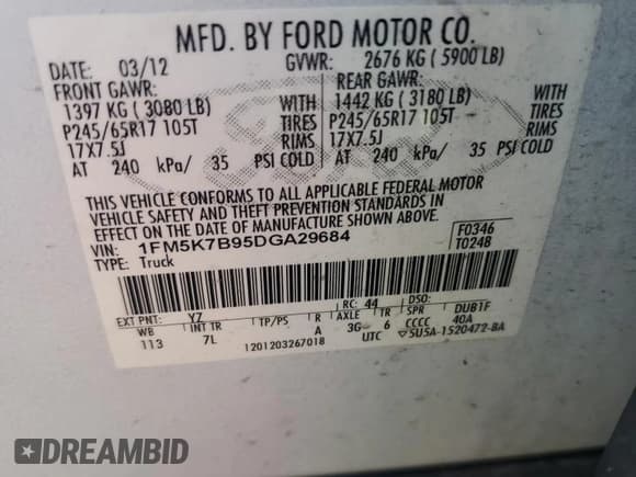 ✅ 2013 Ford Explorer • VIN: 1FM5K7B95DGA29684 • Lot: 86900475. Listed on Copart with 235,140 mi. Free auction sales archive from the USA and detailed vehicle history report at DreamBid. Image 13.