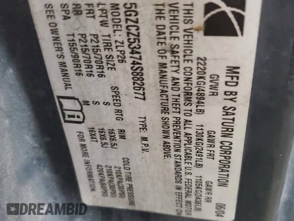 ✅ 2004 Saturn VUE V6 • VIN: 5GZCZ53474S882677 • Lot: 84681374. Wystawiony na Copart z przebiegiem 304 312 mil. Bezpłatny archiwum sprzedaży aukcyjnych z USA i szczegółowy raport historii pojazdu na DreamBid. Zdjęcie 13.