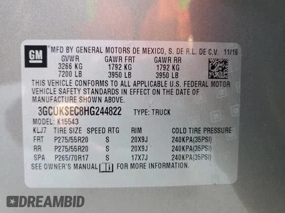 ✅ 2017 Chevrolet Silverado 1500 LTZ • VIN: 3GCUKSEC8HG244822 • Lot: 91244475. Wystawiony na Copart z przebiegiem 84 579 mil. Bezpłatny archiwum sprzedaży aukcyjnych z USA i szczegółowy raport historii pojazdu na DreamBid. Zdjęcie 12.