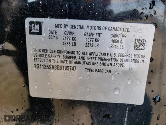 ✅ 2016 Chevrolet Impala • VIN: 2G1135SA8G9105747 • Лот: 75636714. Опубликован ранее на Copart с пробегом 151 602 миль. Бесплатный доступ к архиву аукционных продаж из США и подробный отчёт об истории автомобиля на DreamBid. Изображение 12.