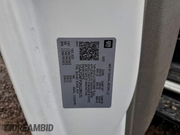 ✅ 2022 Chevrolet Express Passenger LS • VIN: 1GAZGNFP2N1189121 • Lot: 94598765. Listed on Copart with 41,854 mi. Free auction sales archive from the USA and detailed vehicle history report at DreamBid. Image 13.