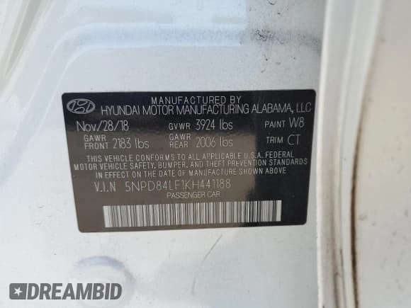 ✅ 2019 Hyundai Elantra Value Edition • VIN: 5NPD84LF1KH441188 • Lot: 84297855. Listed on Copart with 124,536 mi. Free auction sales archive from the USA and detailed vehicle history report at DreamBid. Image 13.