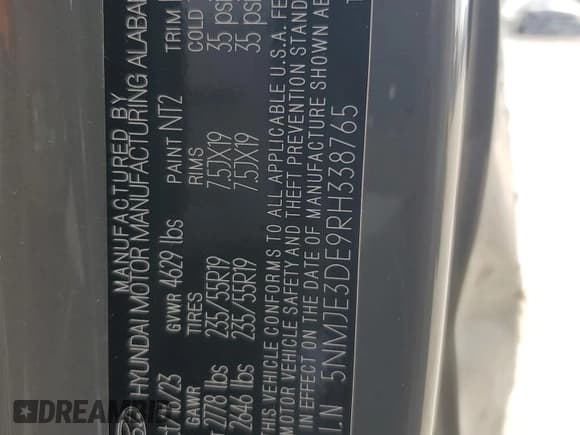 ✅ 2024 Hyundai Tucson Limited • VIN: 5NMJE3DE9RH338765 • Lot: 69511854. Wystawiony na Copart z przebiegiem 16 106 mil. Bezpłatny archiwum sprzedaży aukcyjnych z USA i szczegółowy raport historii pojazdu na DreamBid. Zdjęcie 15.