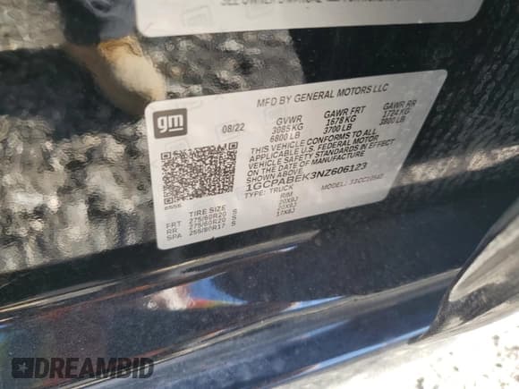 ✅ 2022 Chevrolet Silverado 1500 Custom • VIN: 1GCPABEK3NZ606123 • Лот: 81858315. Опубликован ранее на Copart с пробегом 62 835 миль. Бесплатный доступ к архиву аукционных продаж из США и подробный отчёт об истории автомобиля на DreamBid. Изображение 12.