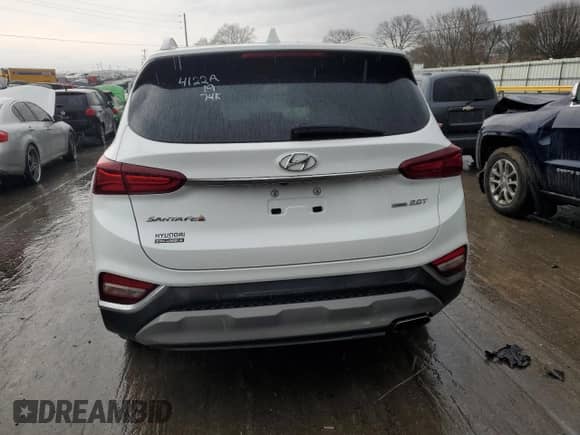 2019 Hyundai Santa Fe Ultimate with VIN 5NMS5CAA4KH021309, listed as a Copart auction lot 36098413 with 76,221 mi miles and . Bid and sale history available at DreamBid. Image 6.