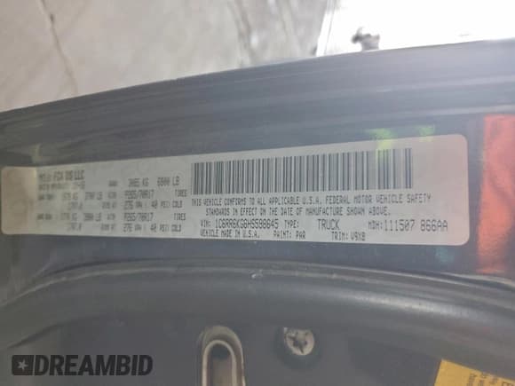 ✅ 2017 Ram 1500 Tradesman • VIN: 1C6RR6KG6HS598645 • Lot: 95754865. Listed on Copart with 171,613 mi. Free auction sales archive from the USA and detailed vehicle history report at DreamBid. Image 13.