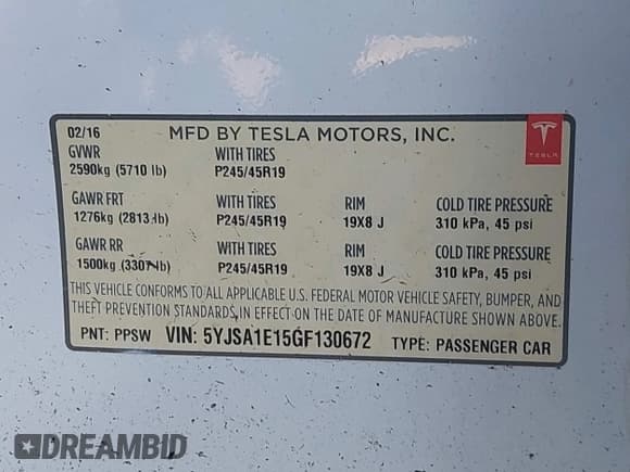 ✅ 2016 Tesla Model S 70 • VIN: 5YJSA1E15GF130672 • Lot: 43230736. Wystawiony na IAAI z przebiegiem 122 992 mil. Bezpłatny archiwum sprzedaży aukcyjnych z USA i szczegółowy raport historii pojazdu na DreamBid. Zdjęcie 9.