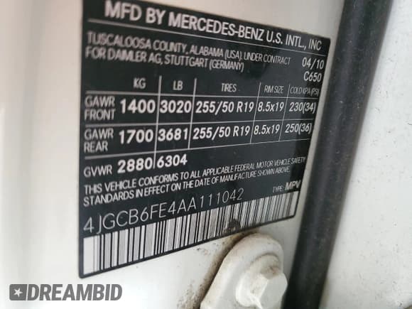 ✅ 2010 Mercedes-Benz R 350 • VIN: 4JGCB6FE4AA111042 • Lot: 51000685. Wystawiony na Copart z przebiegiem 140 450 mil. Bezpłatny archiwum sprzedaży aukcyjnych z USA i szczegółowy raport historii pojazdu na DreamBid. Zdjęcie 13.