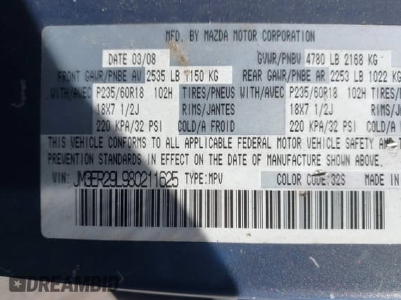 ✅ 2008 Mazda CX-7 Grand Touring • VIN: JM3ER29L980211625 • Lot: 43422522. Wystawiony na IAAI z przebiegiem 152 981 mil. Bezpłatny archiwum sprzedaży aukcyjnych z USA i szczegółowy raport historii pojazdu na DreamBid. Zdjęcie 9.