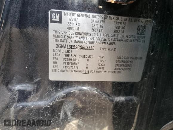 ✅ 2012 Chevrolet Captiva Sport LT • VIN: 3GNAL3E52CS603330 • Lot: 46181385. Wystawiony na Copart z przebiegiem Nie podano. Bezpłatny archiwum sprzedaży aukcyjnych z USA i szczegółowy raport historii pojazdu na DreamBid. Zdjęcie 13.