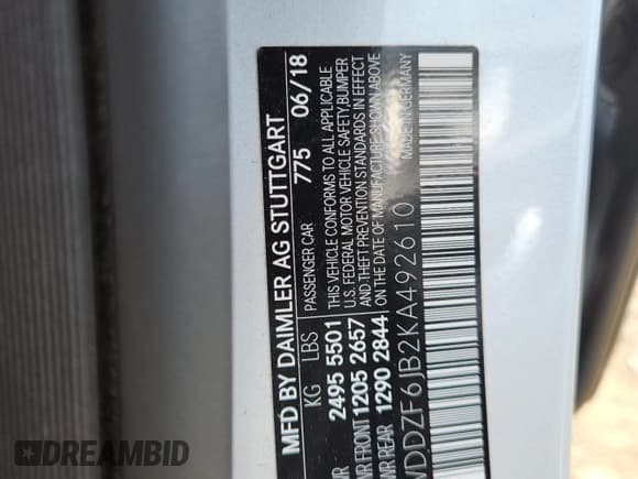 ✅ 2019 Mercedes-Benz E 450 • VIN: WDDZF6JB2KA492610 • Lot: 64541535. Wystawiony na Copart z przebiegiem 77 915 mil. Bezpłatny archiwum sprzedaży aukcyjnych z USA i szczegółowy raport historii pojazdu na DreamBid. Zdjęcie 13.