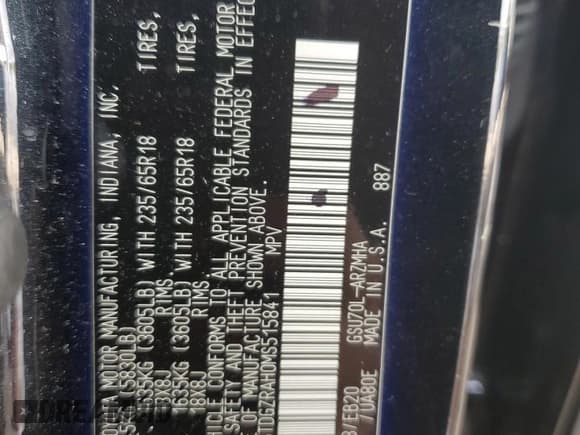 ✅ 2021 Toyota Highlander XLE • VIN: 5TDGZRAH0MS515841 • Lot: 91574055. Listed on Copart with 104,491 mi. Free auction sales archive from the USA and detailed vehicle history report at DreamBid. Image 14.