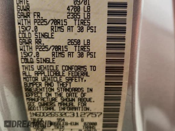 ✅ 2002 Nissan Frontier XE • VIN: 1N6DD26S32C312757 • Лот: 69786555. Опубликован ранее на Copart с пробегом 90 220 миль. Бесплатный доступ к архиву аукционных продаж из США и подробный отчёт об истории автомобиля на DreamBid. Изображение 12.