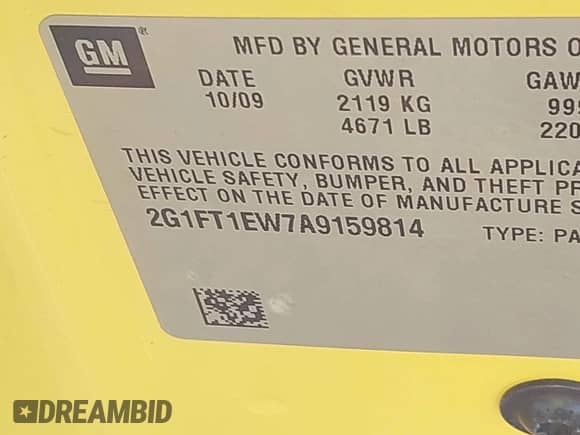 2010 Chevrolet Camaro 2SS z VIN 2G1FT1EW7A9159814, wystawiony jako IAAI lot #43367754 z przebiegiem 35 959 mil mil oraz . Historia ofert i sprzedaży dostępna na DreamBid. Obrazek 9.