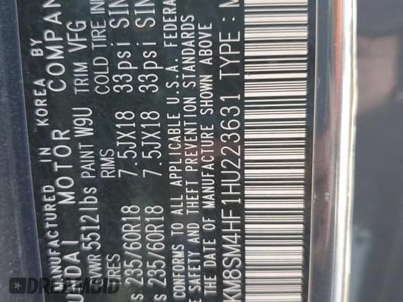 ✅ 2017 Hyundai Santa Fe SE • VIN: KM8SM4HF1HU223631 • Лот: 90484765. Опубликован ранее на Copart с пробегом 107 568 миль. Бесплатный доступ к архиву аукционных продаж из США и подробный отчёт об истории автомобиля на DreamBid. Изображение 13.