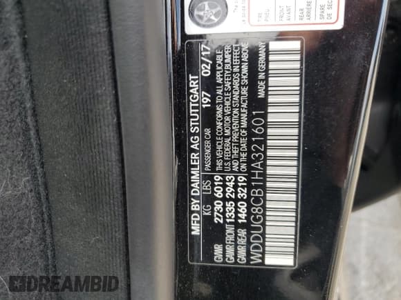 ✅ 2017 Mercedes-Benz S 550 • VIN: WDDUG8CB1HA321601 • Lot: 80479865. Wystawiony na Copart z przebiegiem 73 675 mil. Bezpłatny archiwum sprzedaży aukcyjnych z USA i szczegółowy raport historii pojazdu na DreamBid. Zdjęcie 12.