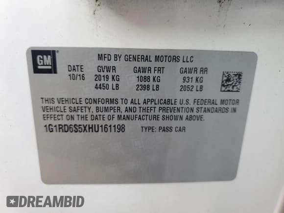 ✅ 2017 Chevrolet Volt Premier • VIN: 1G1RD6S5XHU161198 • Lot: 78227334. Wystawiony na Copart z przebiegiem 84 043 mil. Bezpłatny archiwum sprzedaży aukcyjnych z USA i szczegółowy raport historii pojazdu na DreamBid. Zdjęcie 12.