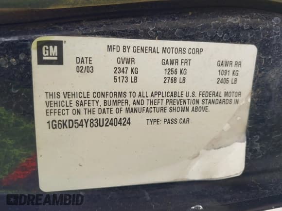 ✅ 2003 Cadillac DeVille • VIN: 1G6KD54Y83U240424 • Lot: 43000645. Wystawiony na IAAI z przebiegiem 130 499 mil. Bezpłatny archiwum sprzedaży aukcyjnych z USA i szczegółowy raport historii pojazdu na DreamBid. Zdjęcie 9.