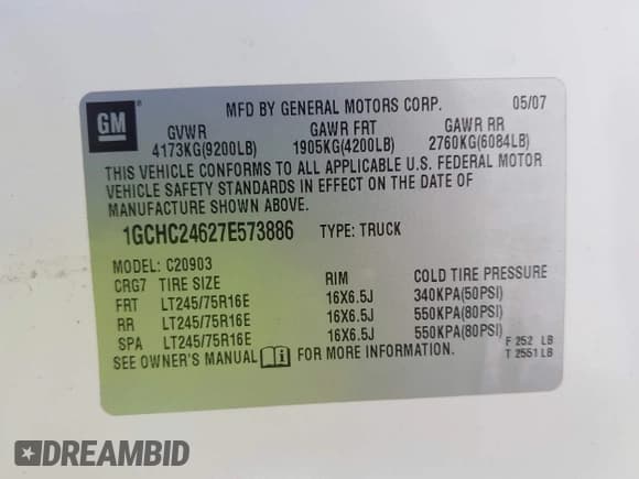 ✅ 2007 Chevrolet Silverado 2500HD • VIN: 1GCHC24627E573886 • Лот: 42477943. Опубликован ранее на IAAI с пробегом 219 628 миль. Бесплатный доступ к архиву аукционных продаж из США и подробный отчёт об истории автомобиля на DreamBid. Изображение 9.