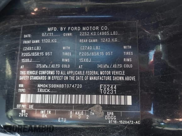 ✅ 2011 Ford Transit Connect XLT • VIN: NM0KS9BN8BT074720 • Lot: 41975418. Wystawiony na IAAI z przebiegiem 194 934 mil. Bezpłatny archiwum sprzedaży aukcyjnych z USA i szczegółowy raport historii pojazdu na DreamBid. Zdjęcie 9.