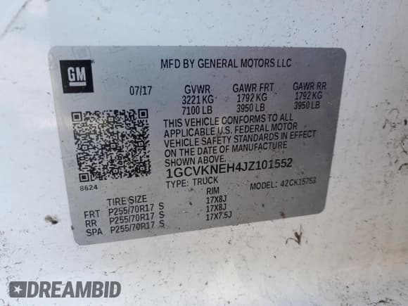 ✅ 2018 Chevrolet Silverado 1500 Work Truck • VIN: 1GCVKNEH4JZ101552 • Lot: 45334515. Wystawiony na Copart z przebiegiem Nie podano. Bezpłatny archiwum sprzedaży aukcyjnych z USA i szczegółowy raport historii pojazdu na DreamBid. Zdjęcie 12.