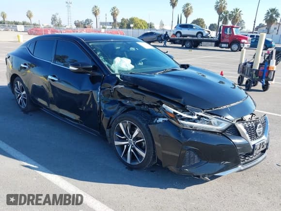 ✅ 2019 Nissan Maxima SV • VIN: 1N4AA6AV0KC369785 • Lot: 43504495. Listed on IAAI with 74,007 mi. Free auction sales archive from the USA and detailed vehicle history report at DreamBid. Image 1.