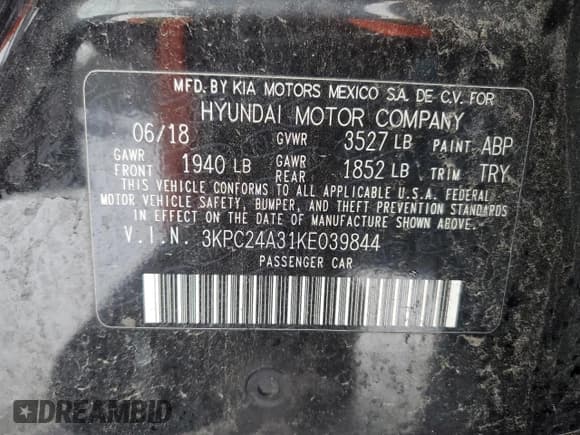 ✅ 2019 Hyundai Accent SE • VIN: 3KPC24A31KE039844 • Лот: 86117174. Опубликован ранее на Copart с пробегом 142 732 миль. Бесплатный доступ к архиву аукционных продаж из США и подробный отчёт об истории автомобиля на DreamBid. Изображение 12.