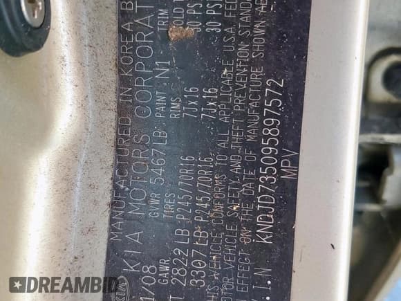 ✅ 2009 Kia Sorento LX • VIN: KNDJD735095897572 • Лот: 93011125. Опубликован ранее на Copart с пробегом 236 848 миль. Бесплатный доступ к архиву аукционных продаж из США и подробный отчёт об истории автомобиля на DreamBid. Изображение 14.