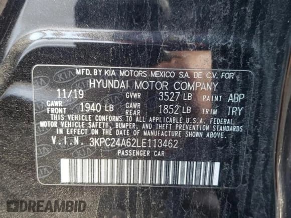 ✅ 2020 Hyundai Accent SE • VIN: 3KPC24A62LE113462 • Лот: 85715844. Опубликован ранее на Copart с пробегом Не указан. Бесплатный доступ к архиву аукционных продаж из США и подробный отчёт об истории автомобиля на DreamBid. Изображение 13.