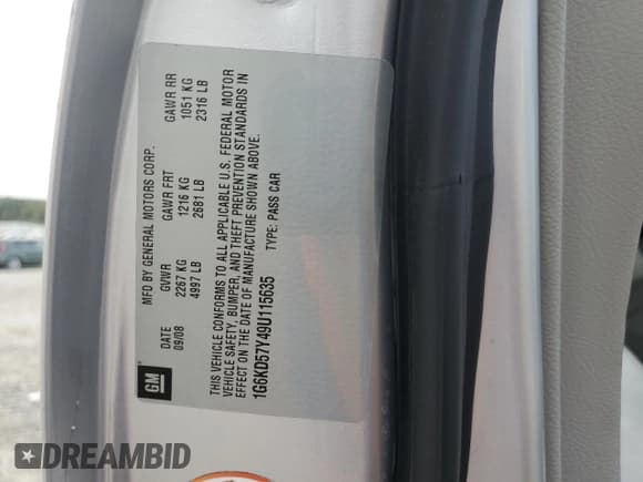 ✅ 2009 Cadillac DTS 1SC • VIN: 1G6KD57Y49U115635 • Lot: 80616455. Wystawiony na Copart z przebiegiem 149 422 mil. Bezpłatny archiwum sprzedaży aukcyjnych z USA i szczegółowy raport historii pojazdu na DreamBid. Zdjęcie 12.