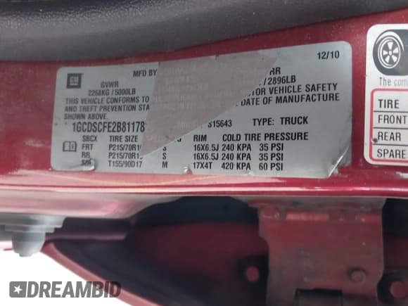 ✅ 2011 Chevrolet Colorado 1LT • VIN: 1GCDSCFE2B8117826 • Лот: 43622555. Опубликован ранее на IAAI с пробегом 184 722 миль. Бесплатный доступ к архиву аукционных продаж из США и подробный отчёт об истории автомобиля на DreamBid. Изображение 9.