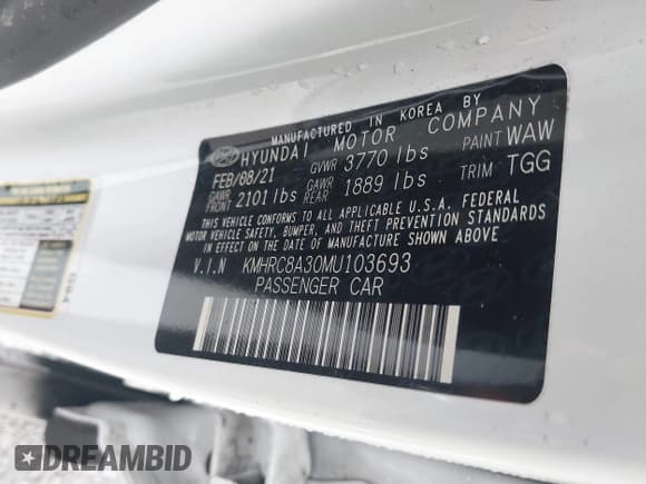 ✅ 2021 Hyundai Venue SEL • VIN: KMHRC8A30MU103693 • Лот: 43600188. Опубликован ранее на IAAI с пробегом 52 286 миль. Бесплатный доступ к архиву аукционных продаж из США и подробный отчёт об истории автомобиля на DreamBid. Изображение 9.