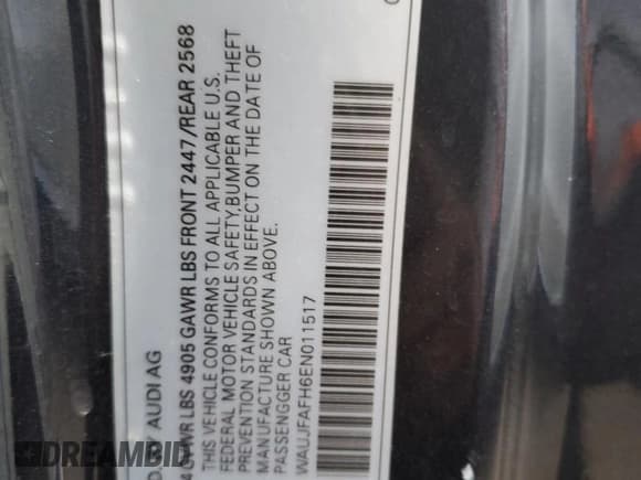 ✅ 2014 Audi A5 Premium Plus • VIN: WAUJFAFH6EN011517 • Лот: 74708034. Опубликован ранее на Copart с пробегом 61 797 миль. Бесплатный доступ к архиву аукционных продаж из США и подробный отчёт об истории автомобиля на DreamBid. Изображение 12.