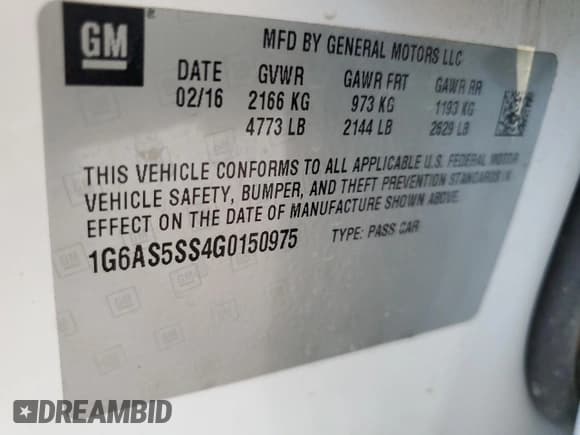 ✅ 2016 Cadillac CTS Performance Collection RWD • VIN: 1G6AS5SS4G0150975 • Лот: 66021325. Опубликован ранее на Copart с пробегом 105 009 миль. Бесплатный доступ к архиву аукционных продаж из США и подробный отчёт об истории автомобиля на DreamBid. Изображение 12.