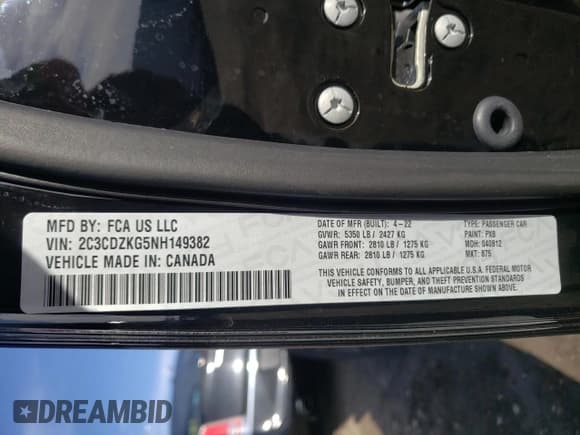 ✅ 2022 Dodge Challenger GT • VIN: 2C3CDZKG5NH149382 • Lot: 38345273. Wystawiony na Copart z przebiegiem 2 992 mil. Bezpłatny archiwum sprzedaży aukcyjnych z USA i szczegółowy raport historii pojazdu na DreamBid. Zdjęcie 12.