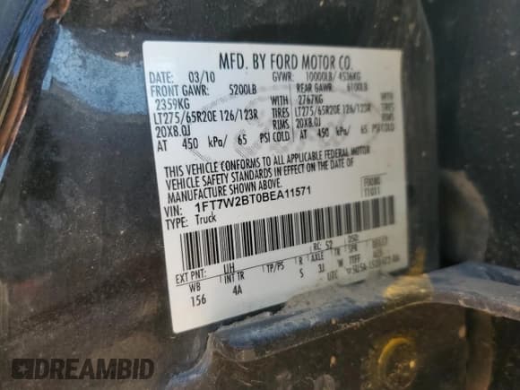 ✅ 2011 Ford F-250 XL • VIN: 1FT7W2BT0BEA11571 • Lot: 70692635. Listed on Copart with 180,353 mi. Free auction sales archive from the USA and detailed vehicle history report at DreamBid. Image 12.