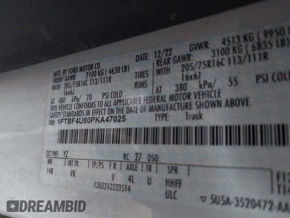 ✅ 2023 Ford Transit Cargo • VIN: 1FTBF4U80PKA47025 • Лот: 41715521. Опубликован ранее на IAAI с пробегом 104 952 миль. Бесплатный доступ к архиву аукционных продаж из США и подробный отчёт об истории автомобиля на DreamBid. Изображение 9.