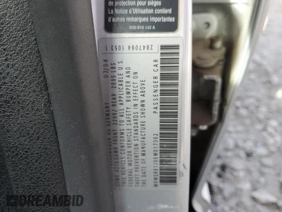 ✅ 2005 Volkswagen Jetta GLS • VIN: WVWSR61J05W017362 • Lot: 92236795. Wystawiony na Copart z przebiegiem 264 450 mil. Bezpłatny archiwum sprzedaży aukcyjnych z USA i szczegółowy raport historii pojazdu na DreamBid. Zdjęcie 12.