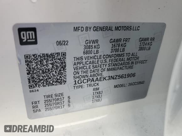 ✅ 2022 Chevrolet Silverado 1500 Work Truck • VIN: 1GCPAAEK3NZ561906 • Lot: 71847135. Wystawiony na Copart z przebiegiem 59 582 mil. Bezpłatny archiwum sprzedaży aukcyjnych z USA i szczegółowy raport historii pojazdu na DreamBid. Zdjęcie 13.