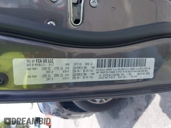 ✅ 2017 Dodge Journey Crossroad Plus • VIN: 3C4PDCGG1HT607966 • Lot: 42797600. Listed on IAAI with 90,372 mi. Free auction sales archive from the USA and detailed vehicle history report at DreamBid. Image 9.