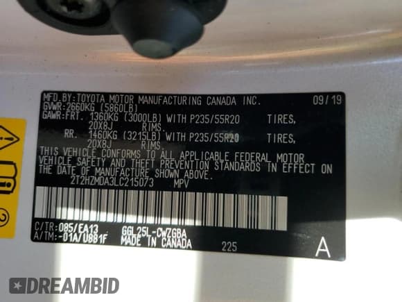 ✅ 2020 Lexus RX 350 • VIN: 2T2HZMDA3LC215073 • Lot: 90260715. Listed on Copart with 44,748 mi. Free auction sales archive from the USA and detailed vehicle history report at DreamBid. Image 14.