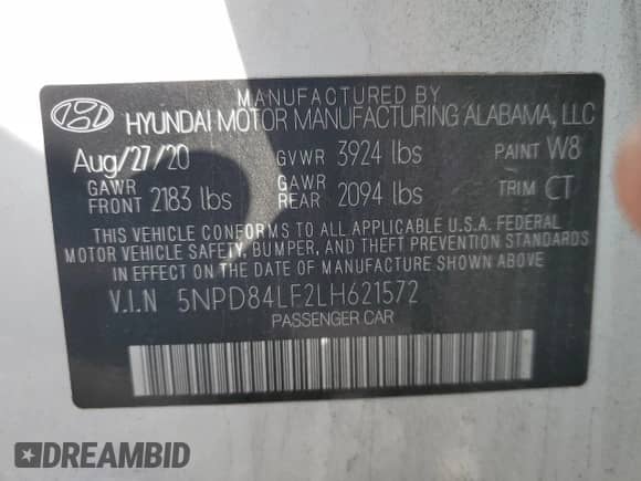 2020 Hyundai Elantra SEL с VIN 5NPD84LF2LH621572, выставлен на аукционе Copart как лот 90436605 с пробегом 65 701 миль миль и Списание • Salvage title. История ставок и продаж доступна на DreamBid. Изображение 12.
