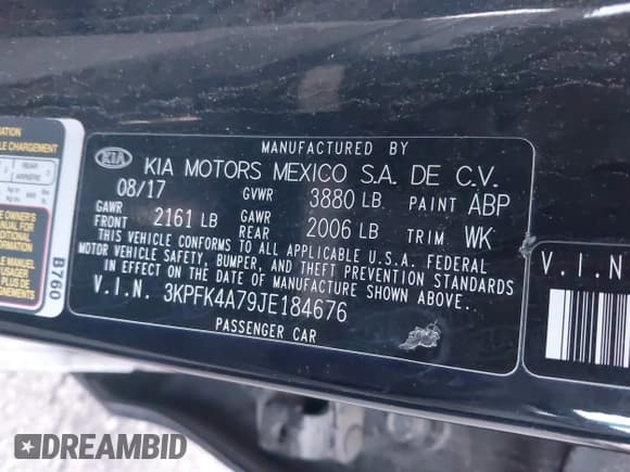 ✅ 2018 Kia Forte LX • VIN: 3KPFK4A79JE184676 • Лот: 43469459. Опубликован ранее на IAAI с пробегом 169 407 миль. Бесплатный доступ к архиву аукционных продаж из США и подробный отчёт об истории автомобиля на DreamBid. Изображение 9.