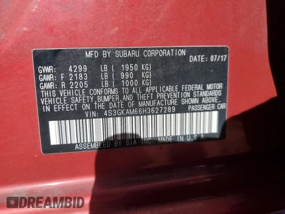 ✅ 2017 Subaru Impreza Special Sports • VIN: 4S3GKAM66H3627289 • Lot: 90587915. Listed on Copart with 110,311 mi. Free auction sales archive from the USA and detailed vehicle history report at DreamBid. Image 12.