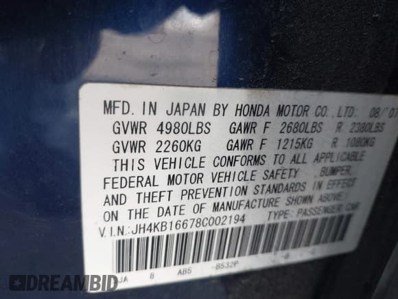 ✅ 2008 Acura RL Technology • VIN: JH4KB16678C002194 • Lot: 41859182. Wystawiony na IAAI z przebiegiem Nie podano. Bezpłatny archiwum sprzedaży aukcyjnych z USA i szczegółowy raport historii pojazdu na DreamBid. Zdjęcie 9.