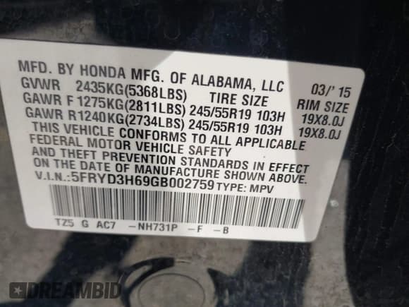 ✅ 2016 Acura MDX Technology • VIN: 5FRYD3H69GB002759 • Лот: 43326428. Опубликован ранее на IAAI с пробегом 103 010 миль. Бесплатный доступ к архиву аукционных продаж из США и подробный отчёт об истории автомобиля на DreamBid. Изображение 9.